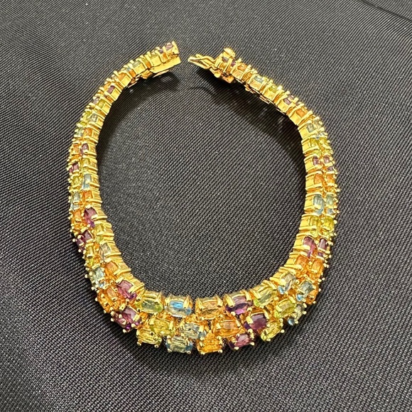 DBJ 925 3-row Multi-Gemstone Bracelet